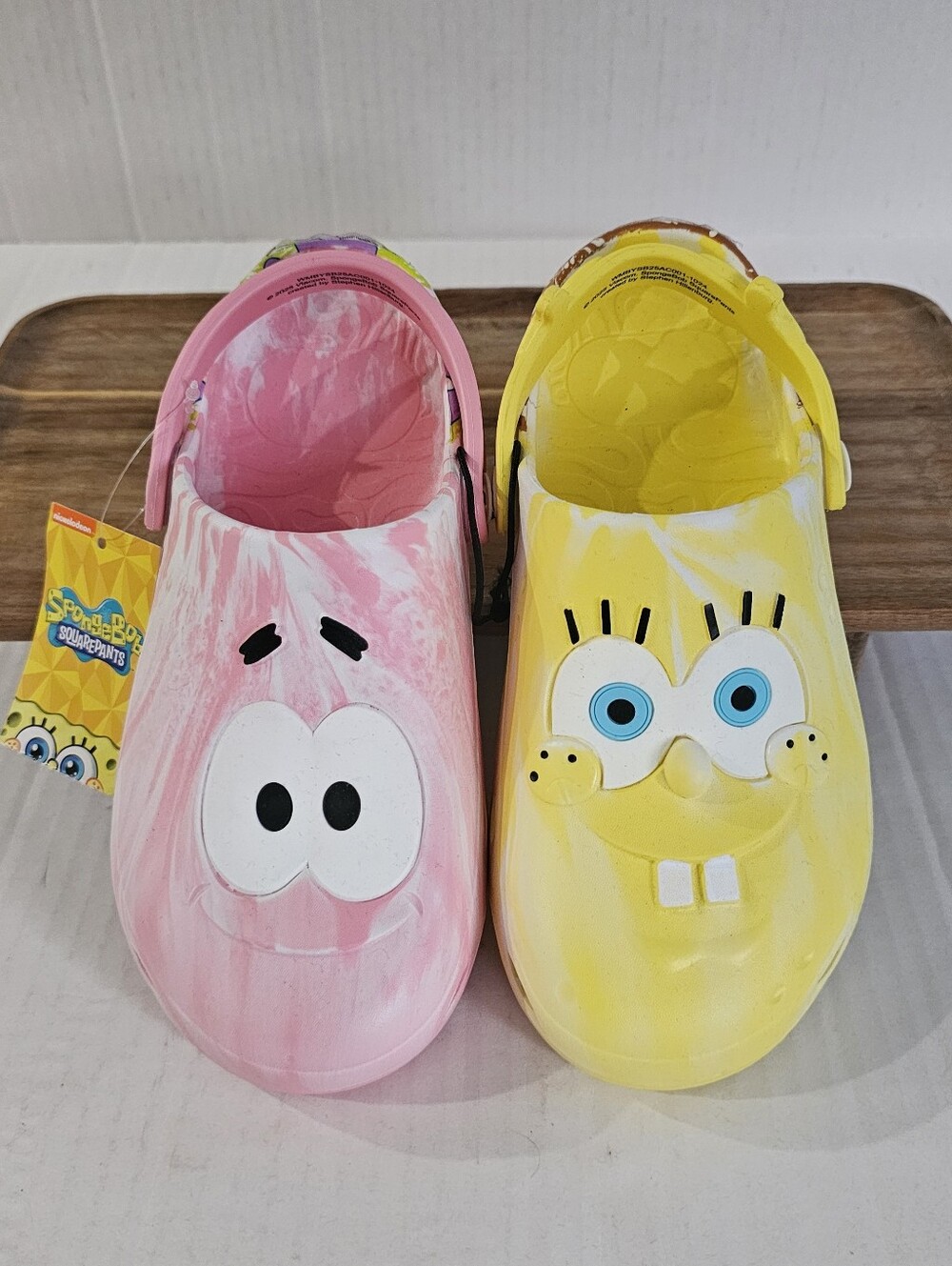 Spongebob Squarepants & Patrick EVA Clogs Youth Size 3 Yellow Pink Slip On NWT